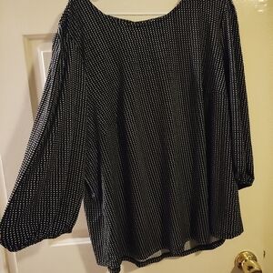 Black and White Polka Dot Women's Top